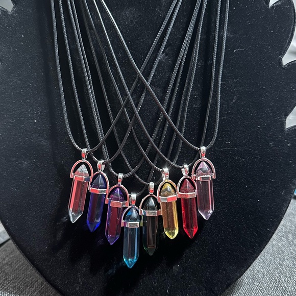 Set of 8 Clear Crystal Adjustable Necklaces - Picture 1 of 6